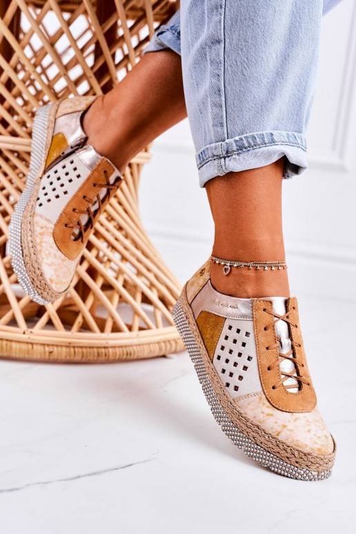 Sapatos de couro ecológico amarelo