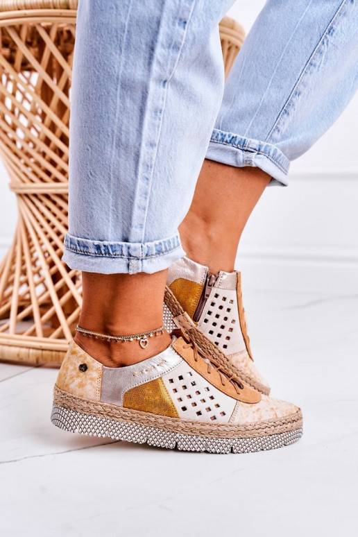Sapatos de couro ecológico amarelo
