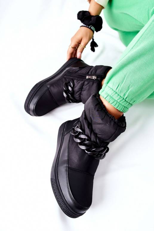 Botas de neve quentes em Kharich preto Botas de neve quentes em Kharich preto