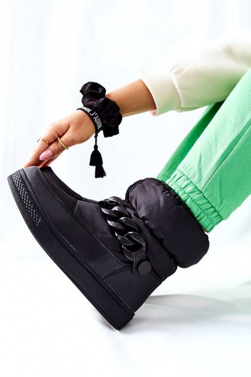 Botas de neve quentes em Kharich preto Botas de neve quentes em Kharich preto