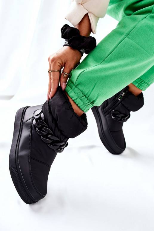 Botas de neve quentes em Kharich preto Botas de neve quentes em Kharich preto