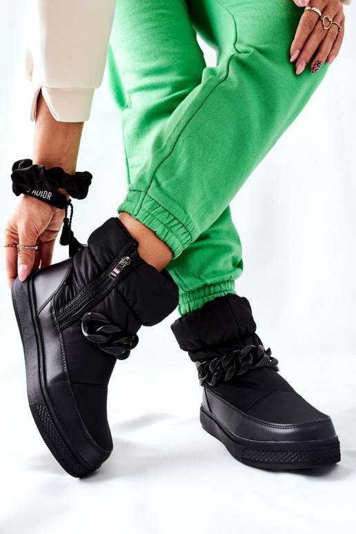 Botas de neve quentes em Kharich preto Botas de neve quentes em Kharich preto