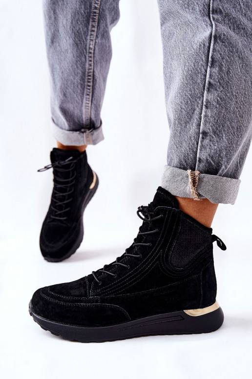 Tênis estilo esportivo modelo sapato na cor preta Chocci