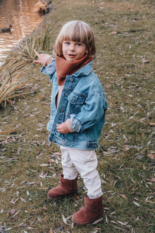 Botas quentes de inverno infantil na cor marrom Gooby