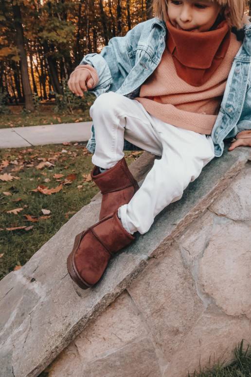 Botas quentes de inverno infantil na cor marrom Gooby