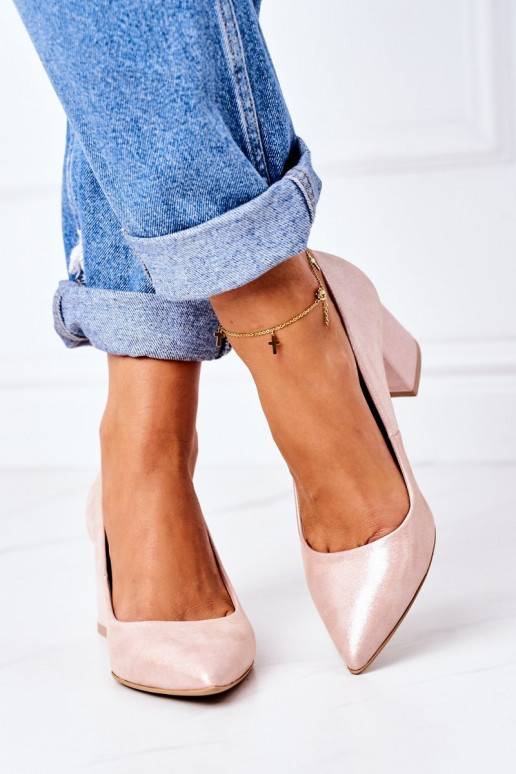 Sapatos de cetim rosa