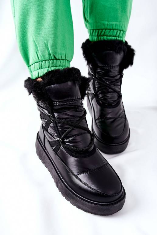 Botas de neve quentes em Gordian preto Botas de neve quentes em Gordian preto
