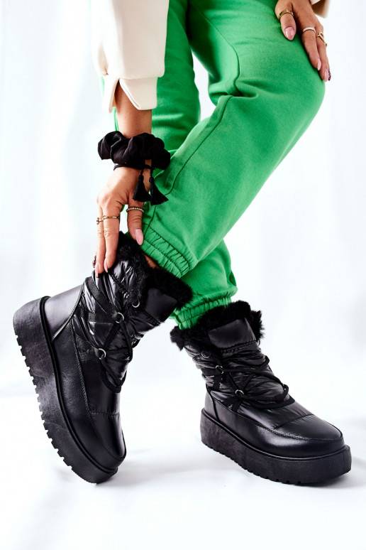 Botas de neve quentes em Gordian preto Botas de neve quentes em Gordian preto