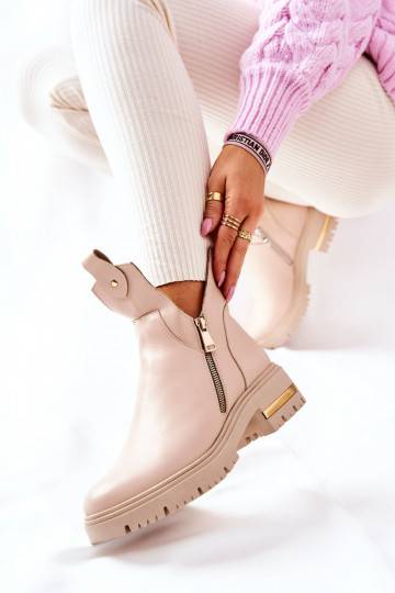 Botas aquecidas Cut Out bege Crolisia 2