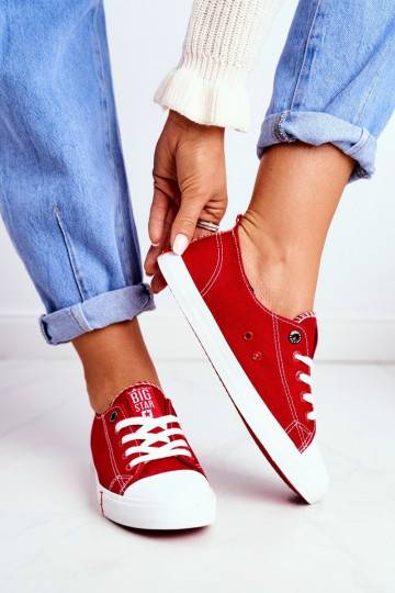 Sapatos femininos Big Star cor vermelha BAT_FF274089 RED