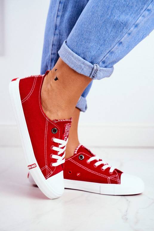 Sapatos femininos Big Star cor vermelha BAT_FF274089 RED