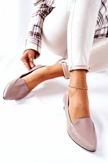 Mocassins com salto prateado Laura Messi Cappuccino 2