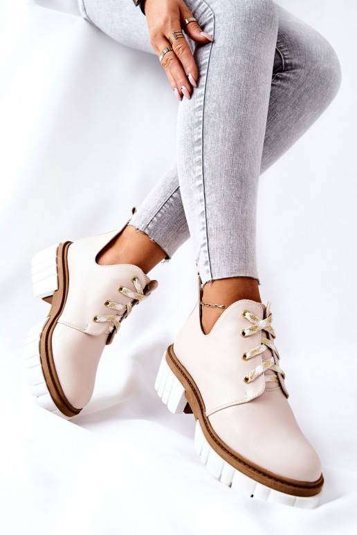 Botas recortadas com tiras bege Kaxo