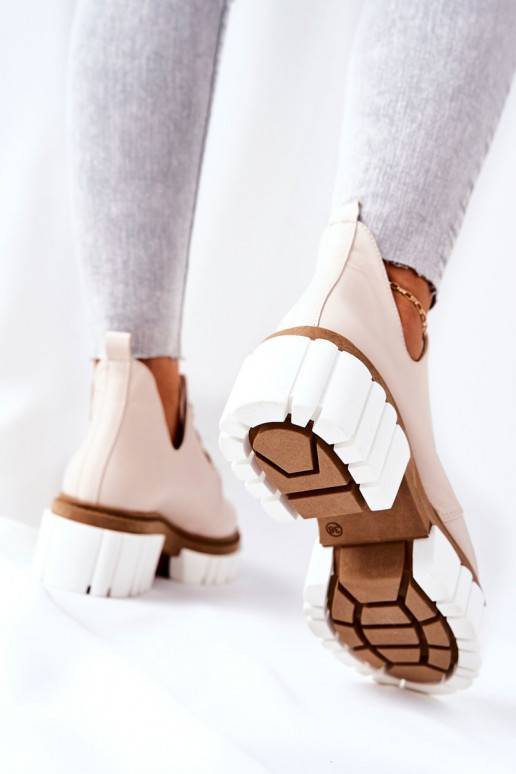 Botas recortadas com tiras bege Kaxo