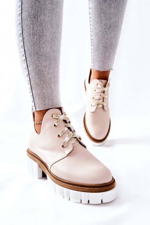 Botas recortadas com tiras bege Kaxo