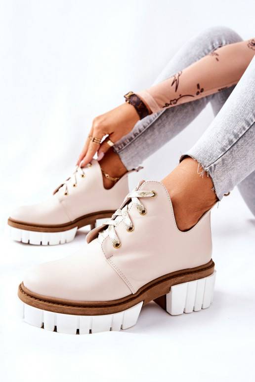 Botas recortadas com tiras bege Kaxo