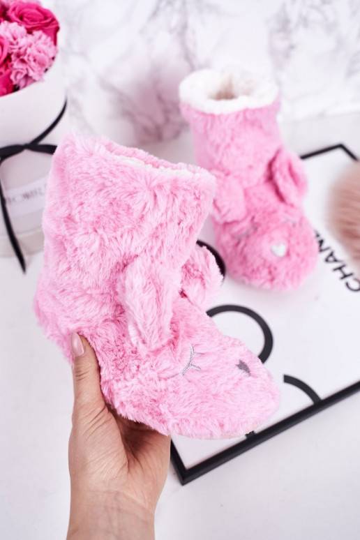 Chinelos infantis quentes na cor rosa Sleepyhead