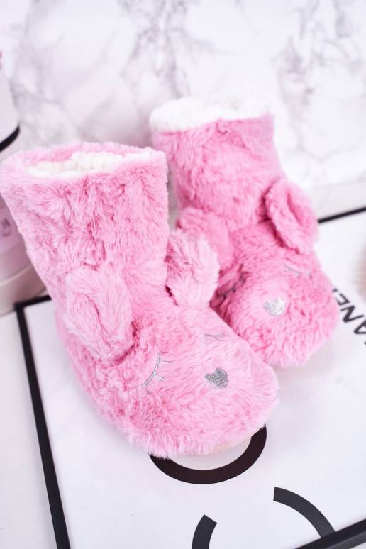 Chinelos infantis quentes na cor rosa Sleepyhead