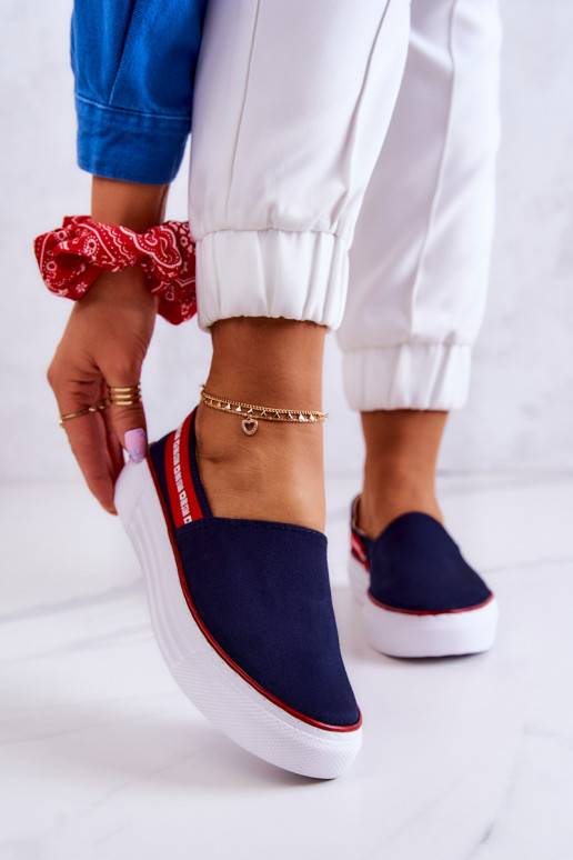 Tênis Slip On Big Star JJ276009 azul-vermelho