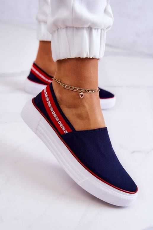 Tênis Slip On Big Star JJ276009 azul-vermelho