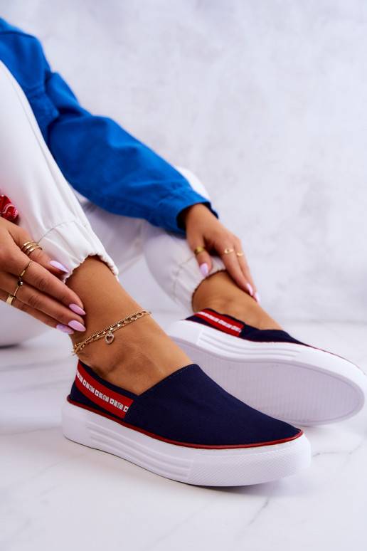 Tênis Slip On Big Star JJ276009 azul-vermelho