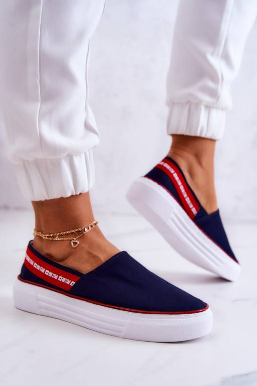 Tênis Slip On Big Star JJ276009 azul-vermelho