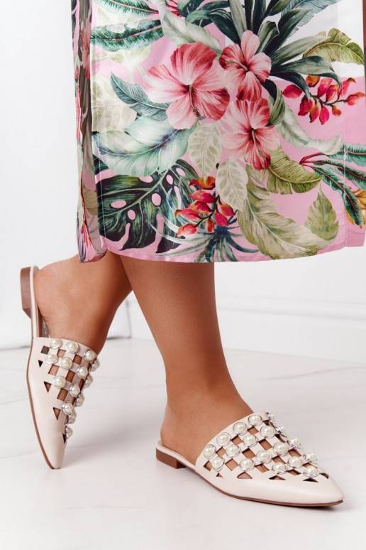 Chinelos com sola I Perłami bege Ripple Chinelos com sola I Perłami bege Ripple