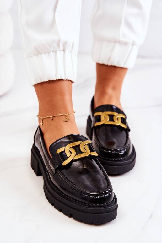 Sapatos com efeito couro envernizado e enfeites La.Fi preto Laurene