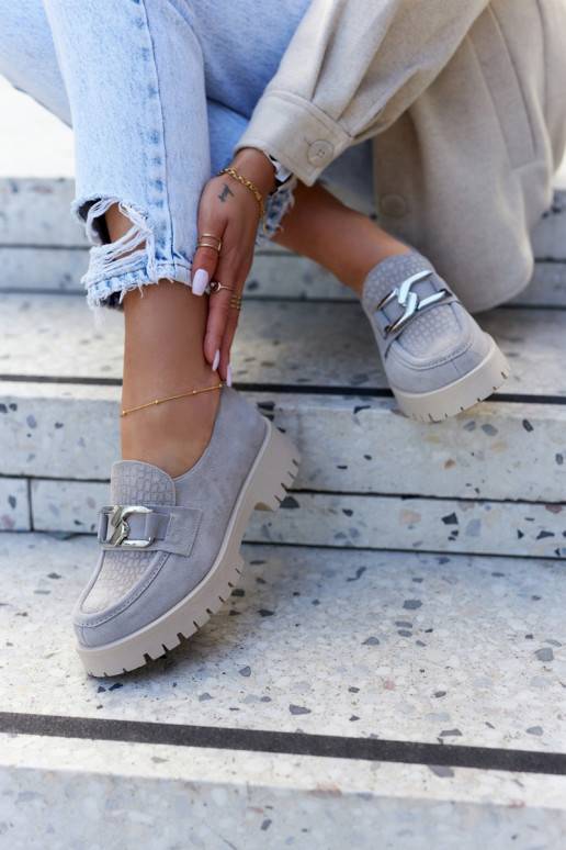 Sapatos da moda feitos de camurça cinza Rayhan