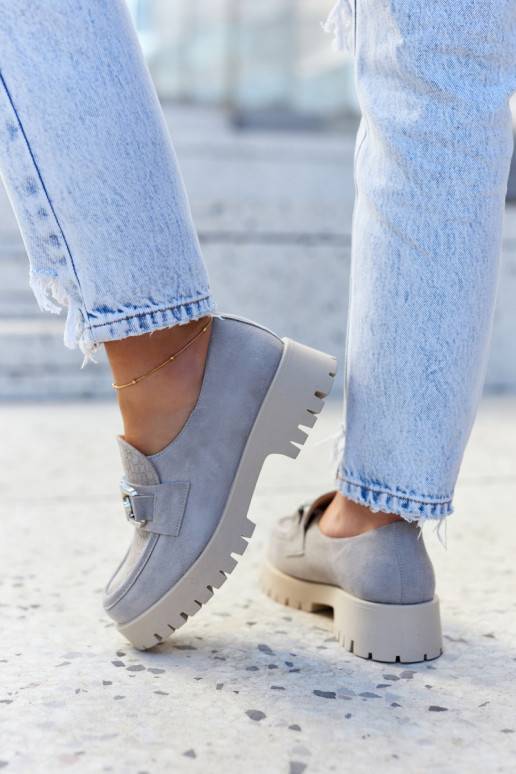Sapatos da moda feitos de camurça cinza Rayhan
