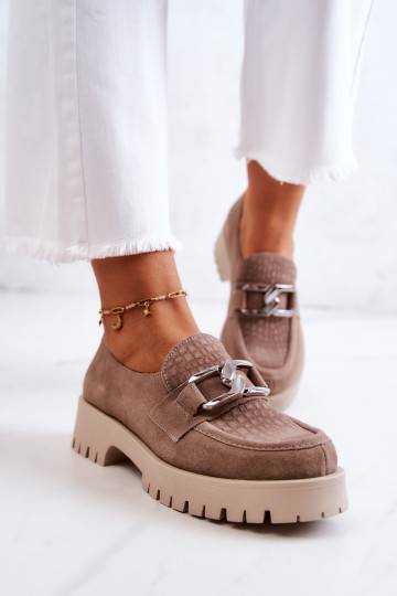 Sapatos de camurça da moda bege Rayhan