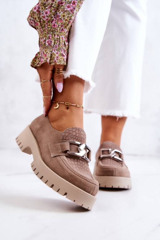 Sapatos de camurça da moda bege Rayhan