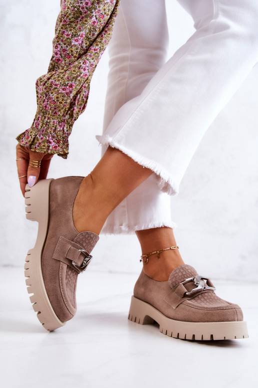 Sapatos de camurça da moda bege Rayhan