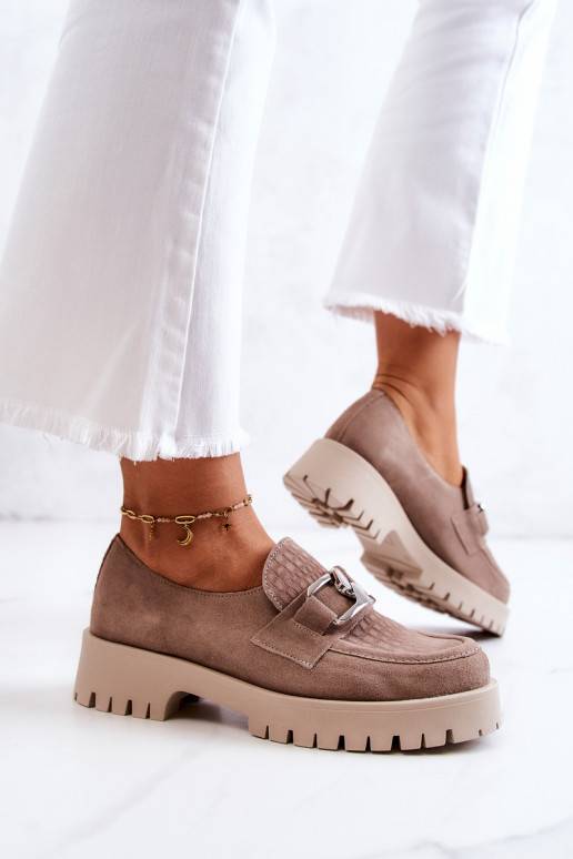 Sapatos de camurça da moda bege Rayhan