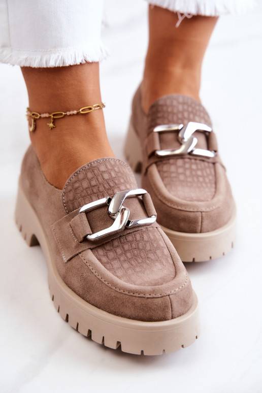 Sapatos de camurça da moda bege Rayhan