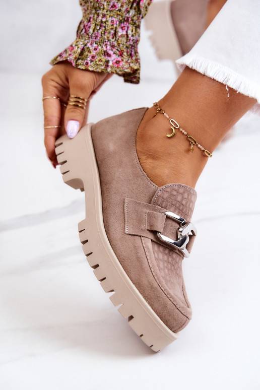 Sapatos de camurça da moda bege Rayhan