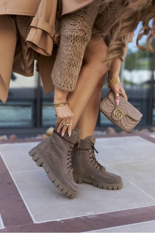 Botas de veludo marrom Nicole