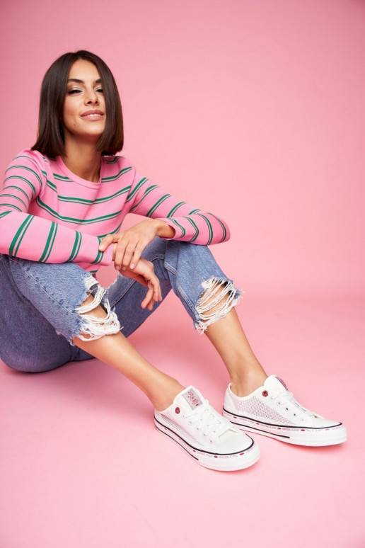 Sapatos de lazer Cross Jeans cor branca Sapatos de lazer Cross Jeans cor branca