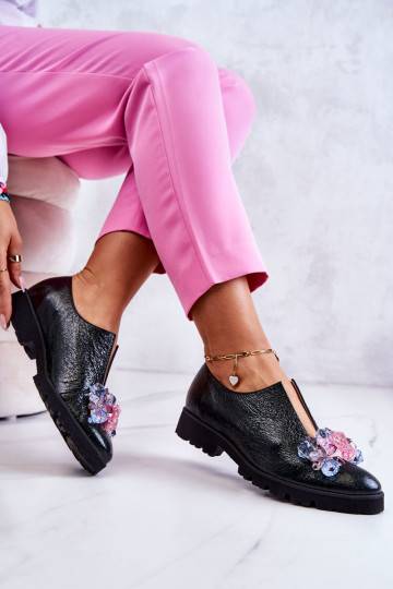 Sapatos de estilo elegante com enfeites na cor cáqui Cindy 2