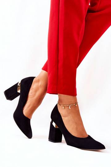 Sapatos de camurça preta
