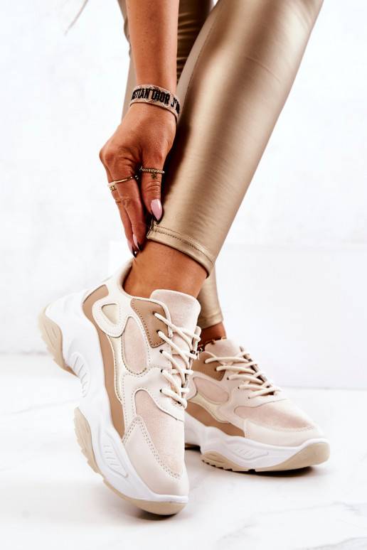 Sapatos estilo esportivo bege Retroque Sapatos estilo esportivo bege Retroque