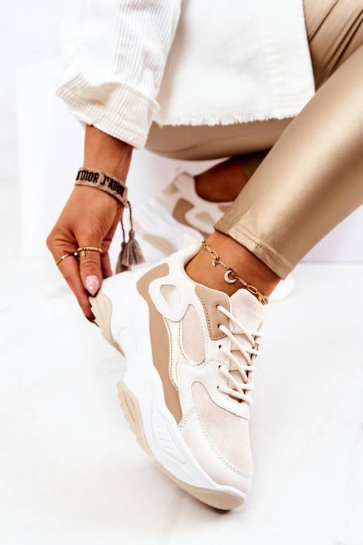 Sapatos estilo esportivo bege Retroque Sapatos estilo esportivo bege Retroque