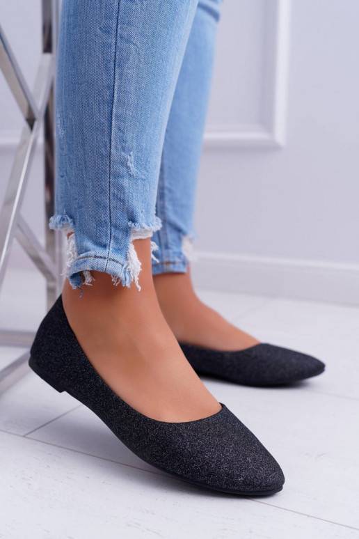 Bailarinas brilhantes em Tiffy preto Bailarinas brilhantes em Tiffy preto