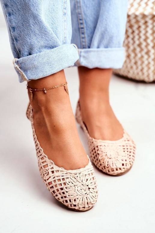 Lu Boo Ballerina bege com elementos vazados Carry