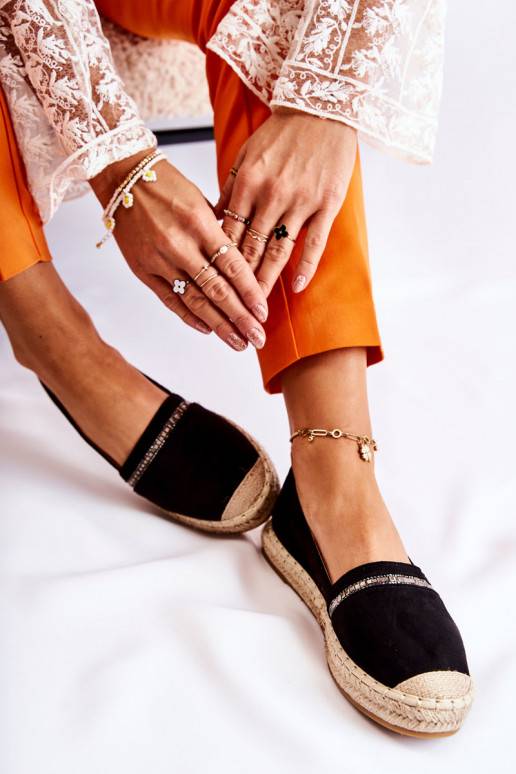 Alpercatas Cersei pretas de um modelo...