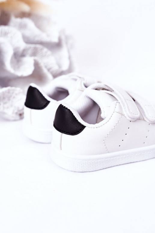 Tênis infantil com fechos adesivos Branco-preto Califórnia