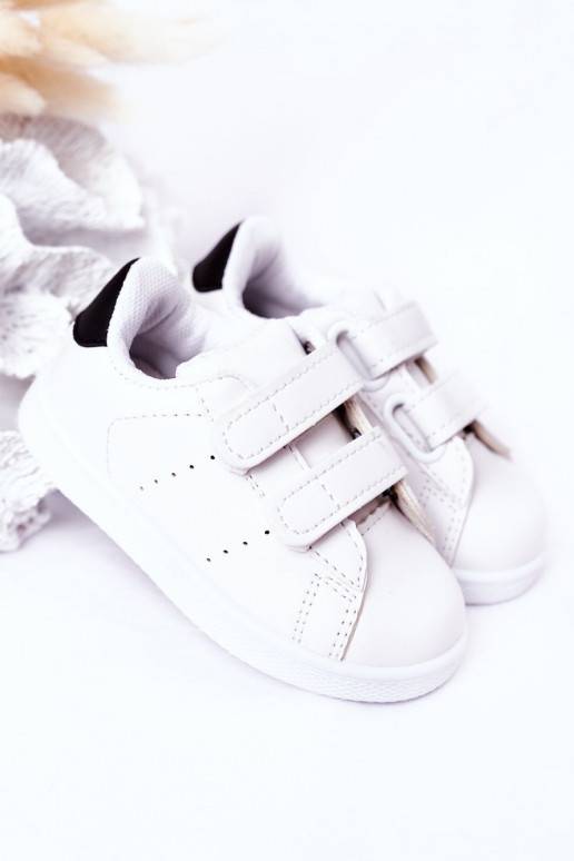 Tênis infantil com fechos adesivos Branco-preto Califórnia