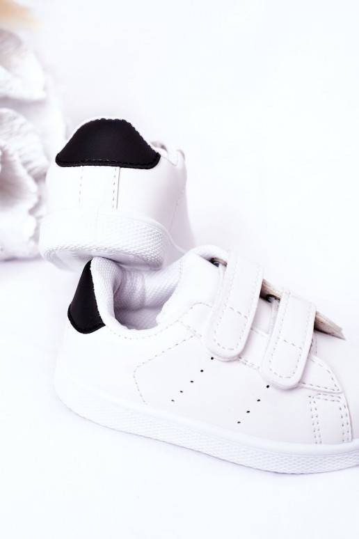 Tênis infantil com fechos adesivos Branco-preto Califórnia