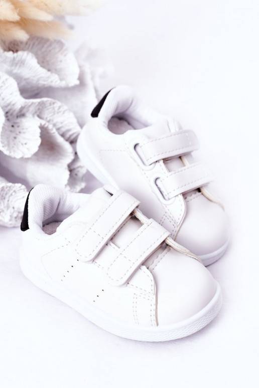 Tênis infantil com fechos adesivos Branco-preto Califórnia