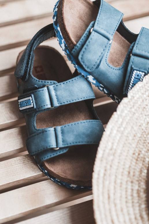 Sandálias infantis Big Star azul escuro